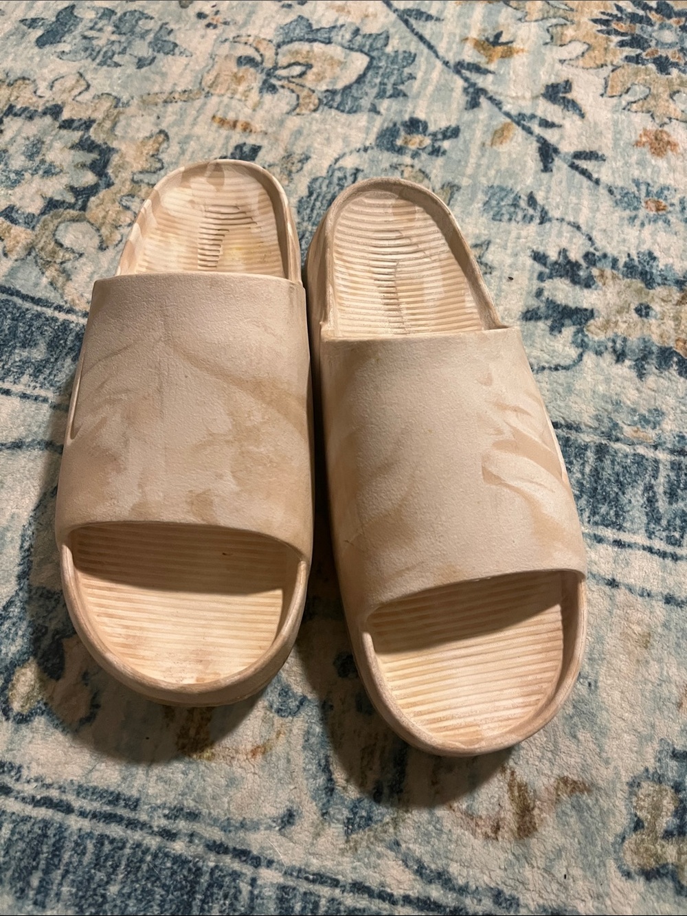 Nike Beige Slide Sandals - Platform Open Toe Slides